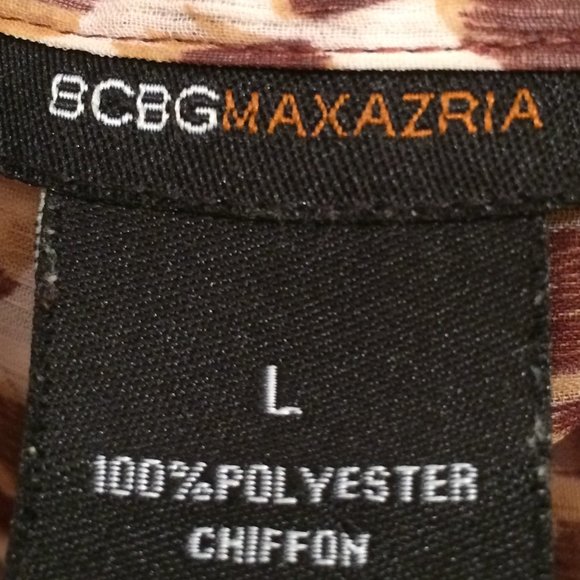 BCBG ANIMAL PRINT BOW BLOUSE, sheer chiffon - Picture 6 of 8